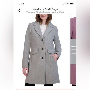 Laundry By Shelli Segal Classic Gray Walker Coat XL